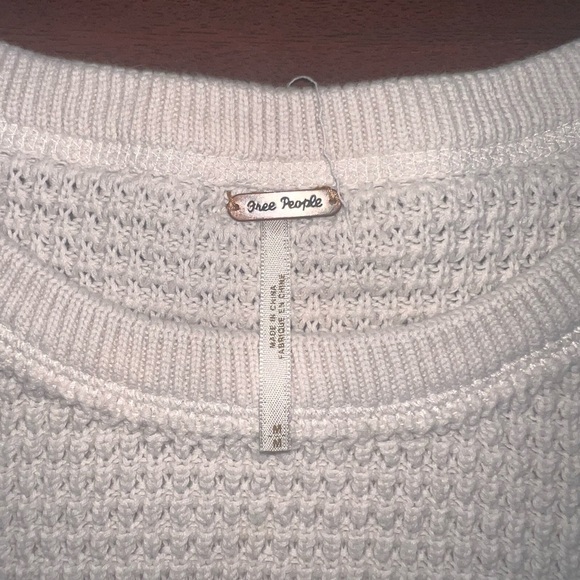 Free People Cream Knit Cold Shoulder Top - Picture 2 of 4